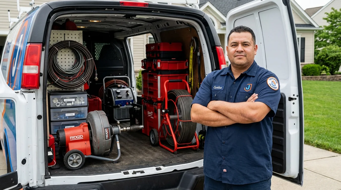 Professional drain cleaning equipment and Johns Plumbing LLC plumber in Itta Bena