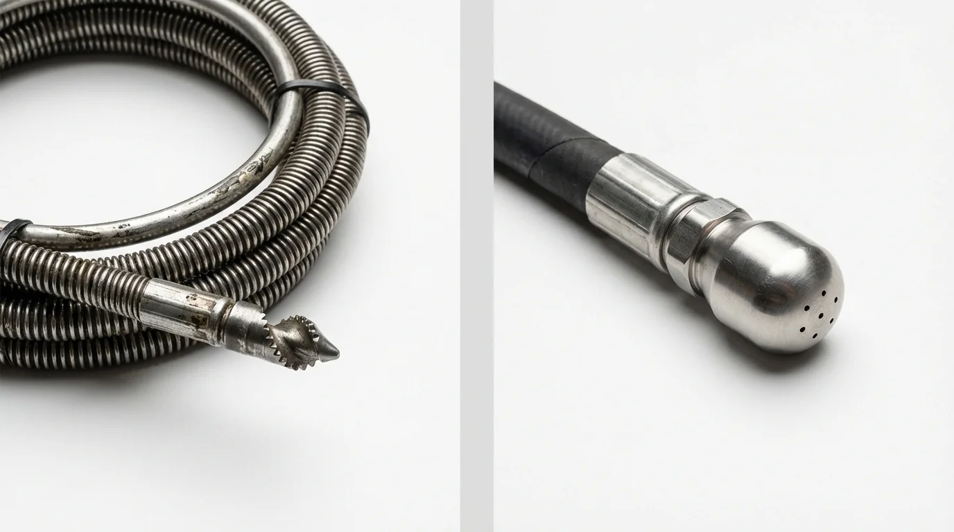 Drain snake cable and hydro jetting nozzle used for drain cleaning in Itta Bena, MS