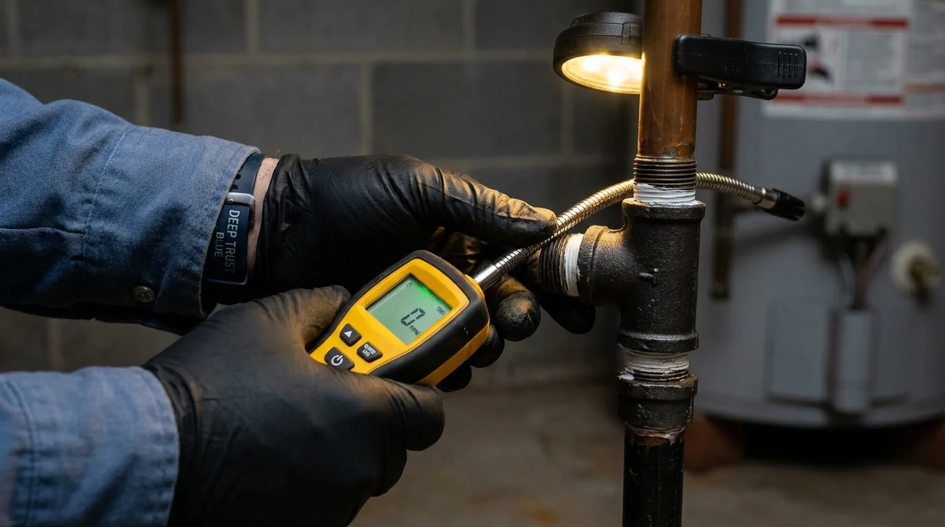 Gas leak detection with electronic sniffer by Johns Plumbing LLC in Itta Bena