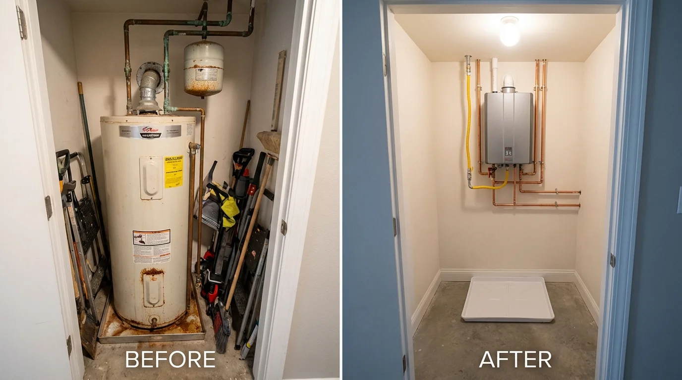 Tank water heater versus wall-mounted tankless unit comparison for Itta Bena, MS homeowners
